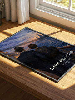 Dark princess watercolour book poster framed on wall – literary fiction wall art