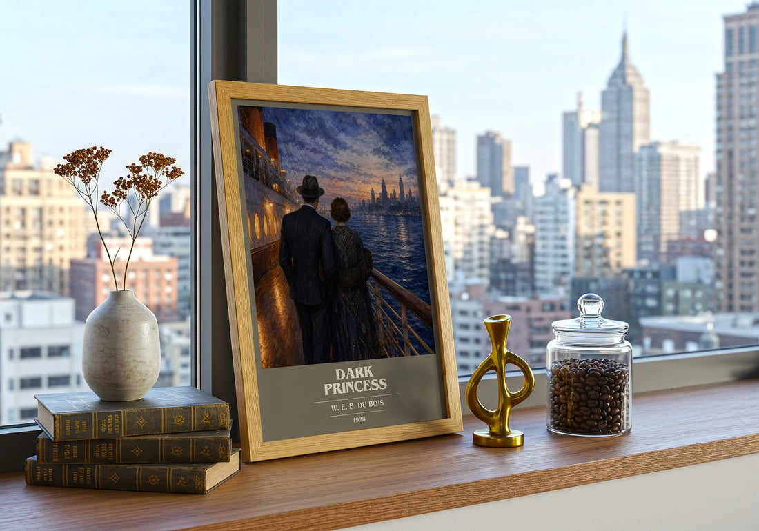 Dark princess book cover print framed by window – literary home decor