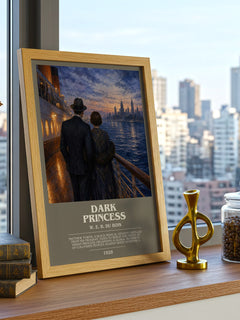 Dark princess Bookish Wall Art by W. E. B. Du Bois – framed print on a city-view windowsill