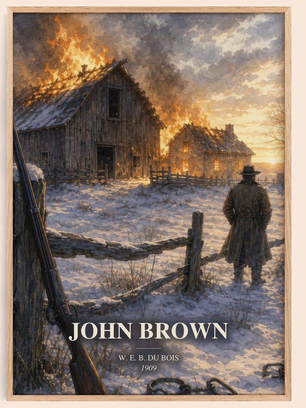 John Brown watercolour book poster by W. E. B. Du Bois – framed literary art print