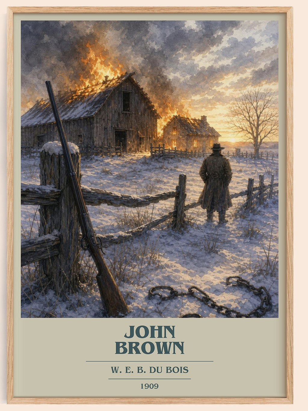 John Brown book cover book poster by W. E. B. Du Bois – framed literary art print