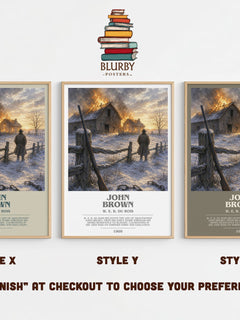 John Brown bookish print in frame leaning in hallway – non fiction wall art