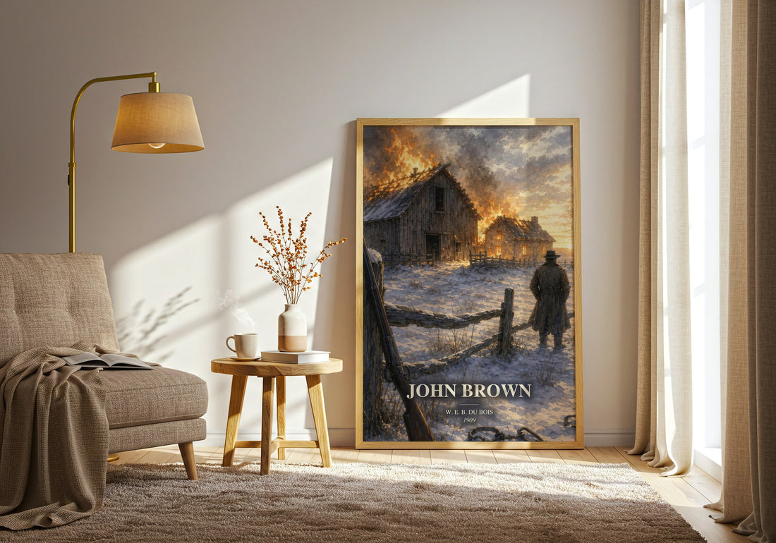 John Brown watercolour print in frame leaning in hallway – non fiction wall art