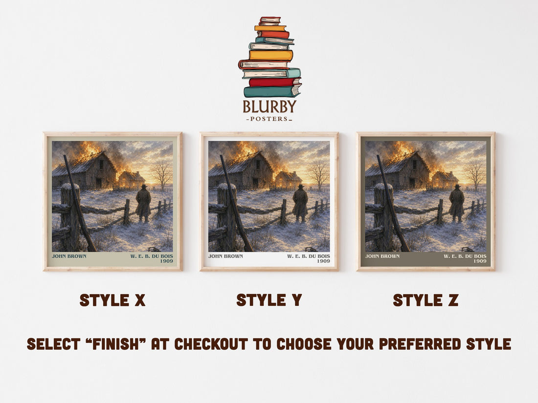John Brown literary print in frame leaning in hallway – non fiction wall art (mockup)