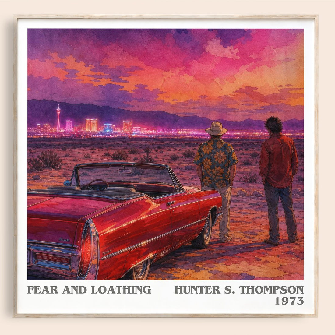 Fear and Loathing literary book poster by Hunter S. Thompson – framed literary art print