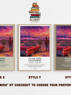 Fear and Loathing bookish print in frame leaning in hallway – literary fiction wall art