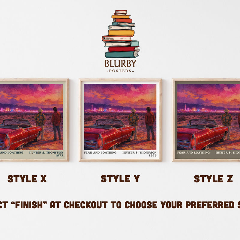 Fear and Loathing literary print in frame leaning in hallway – literary fiction wall art