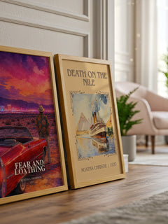 Fear and Loathing watercolour print framed by window – literary home decor