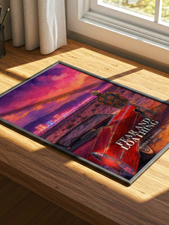 Fear and Loathing watercolour book poster framed on wall – literary fiction wall art