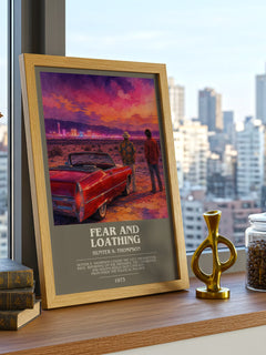 Fear and Loathing bookish print framed by window – literary home decor