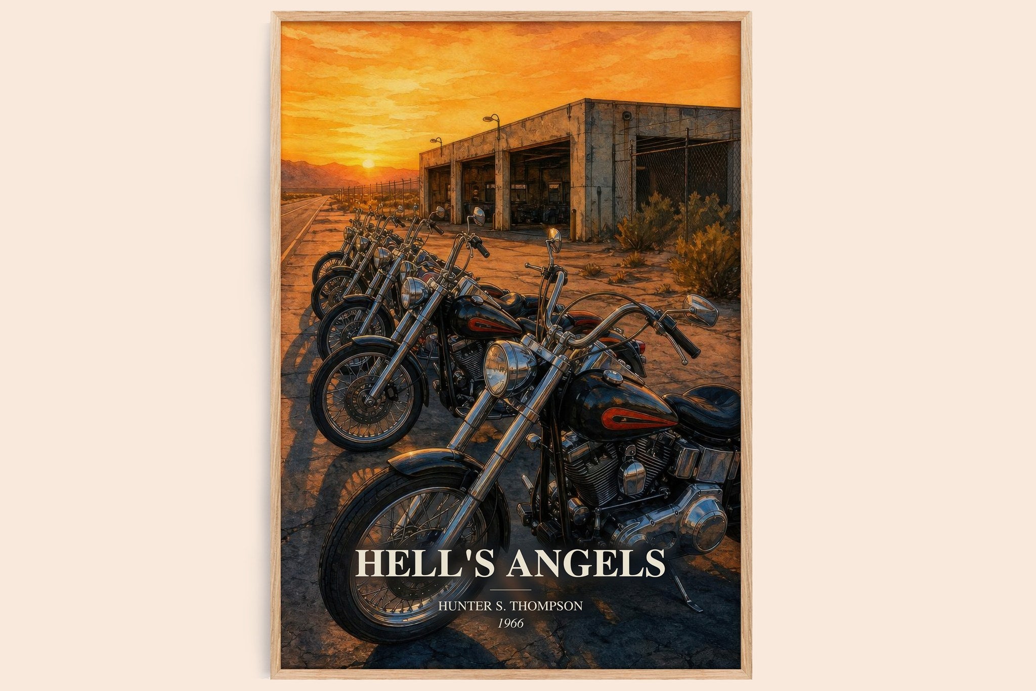 Hell's Angels Book Watercolour Illustration by Hunter S. Thompson