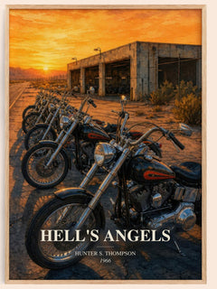 Hell's Angels watercolour book poster by Hunter S. Thompson – framed literary art print