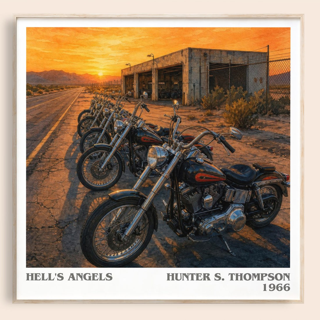 Hell's Angels literary book poster by Hunter S. Thompson – framed literary art print