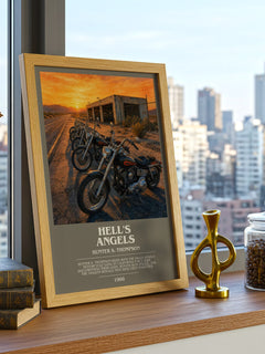 Hell's Angels bookish print framed by window – literary home decor