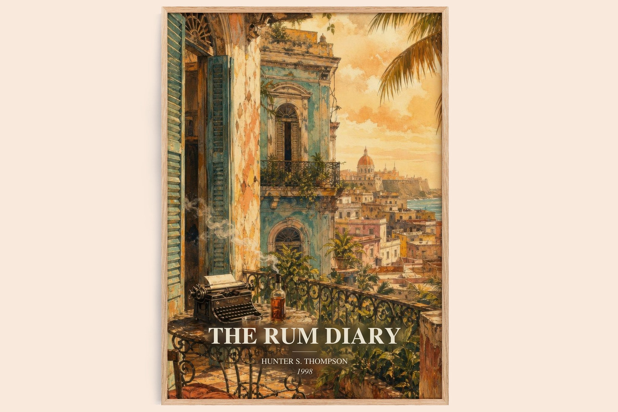 The Rum Diary Book Watercolour Illustration by Hunter S. Thompson