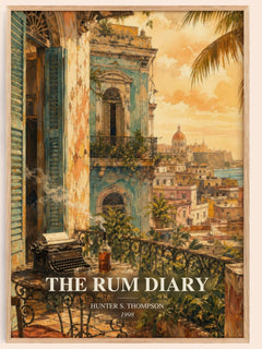 The Rum Diary watercolour book poster by Hunter S. Thompson – framed literary art print