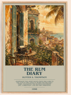 The Rum Diary bookish book poster by Hunter S. Thompson – framed literary art print