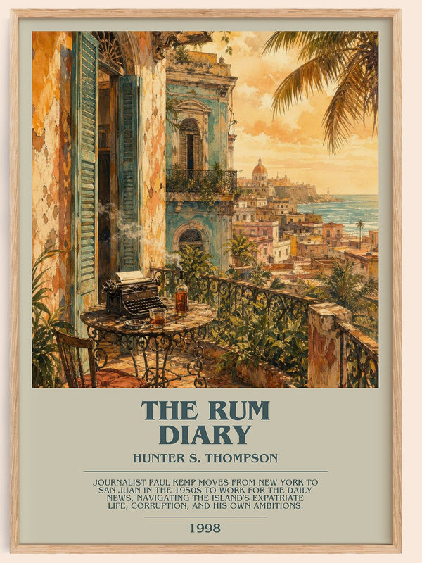 The Rum Diary bookish book poster by Hunter S. Thompson – framed literary art print