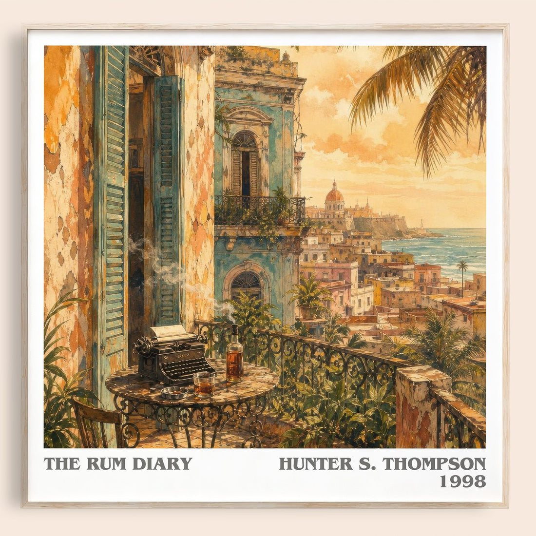 The Rum Diary literary book poster by Hunter S. Thompson – framed literary art print