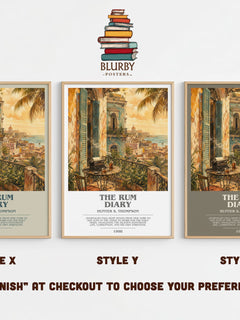 The Rum Diary bookish print in frame leaning in hallway – literary fiction wall art