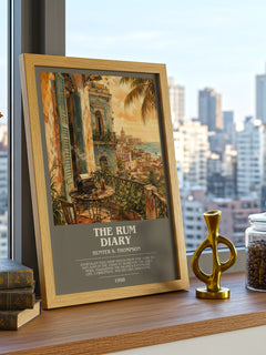 The Rum Diary bookish print framed by window – literary home decor
