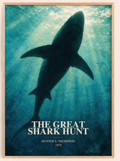 The great shark hunt watercolour book poster by Hunter S. Thompson – framed literary art print