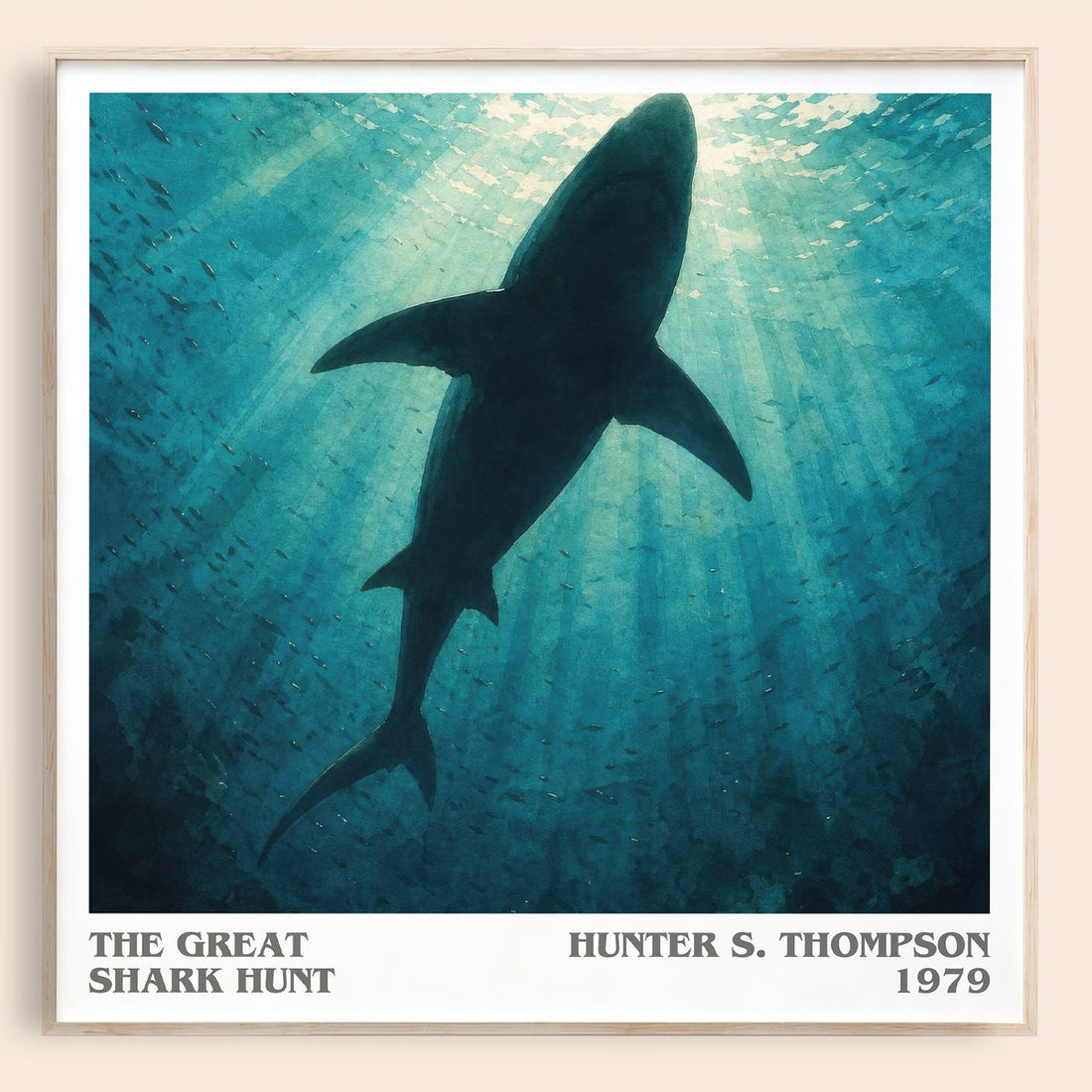 The great shark hunt literary book poster by Hunter S. Thompson – framed literary art print