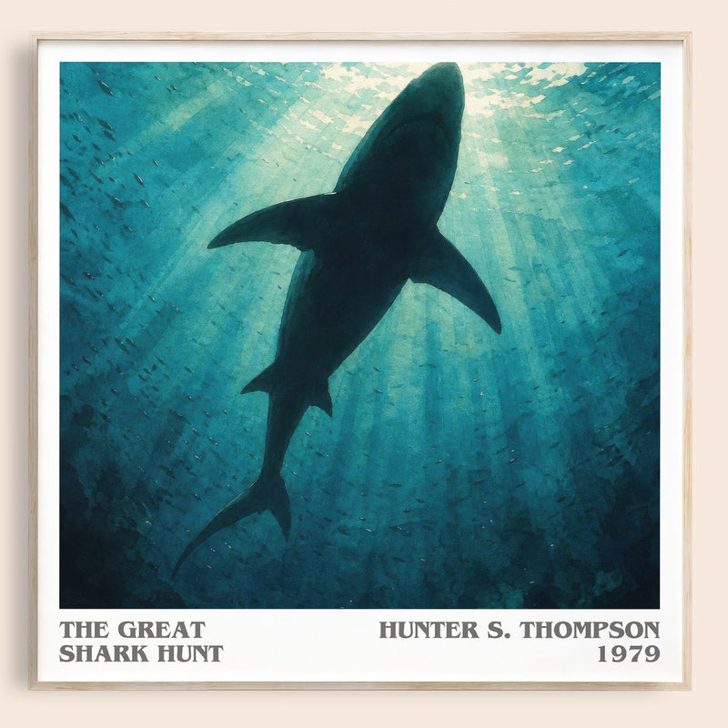 The great shark hunt literary book poster by Hunter S. Thompson – framed literary art print
