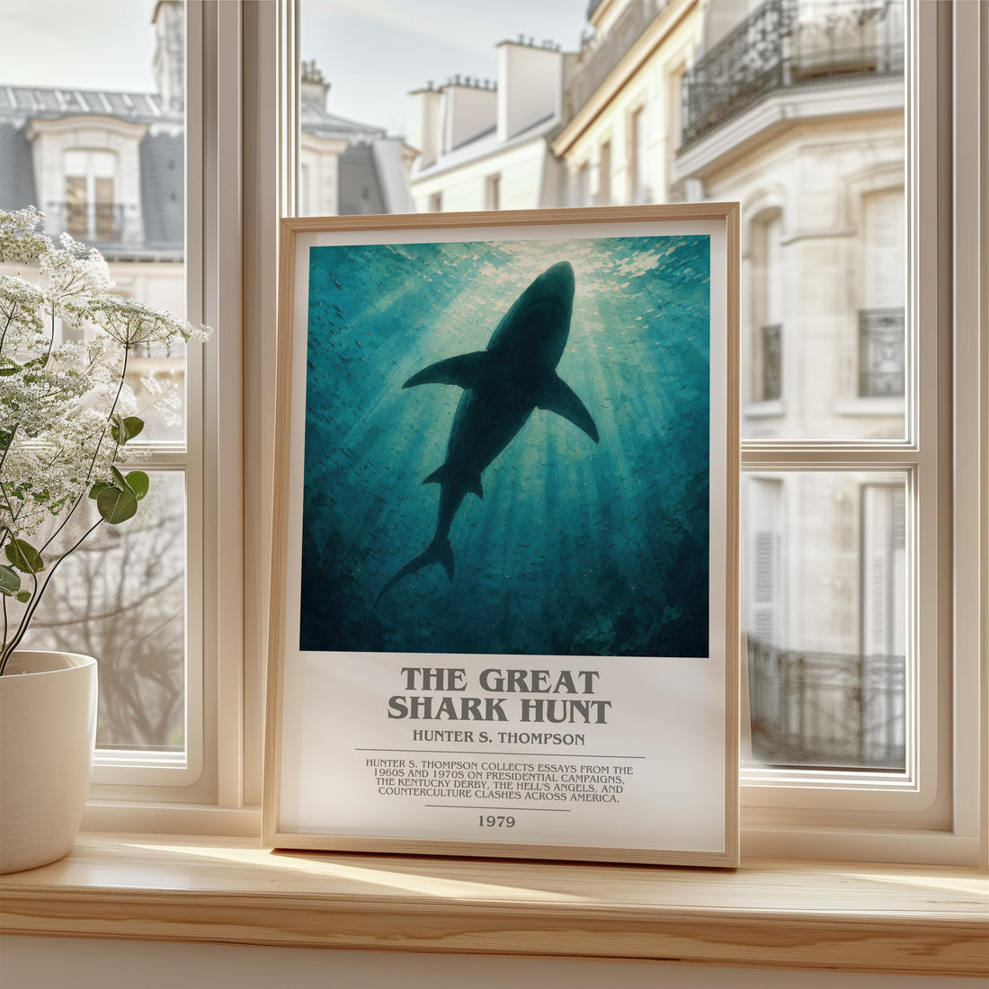 The great shark hunt bookish poster colour and style options – Hunter S. Thompson book art