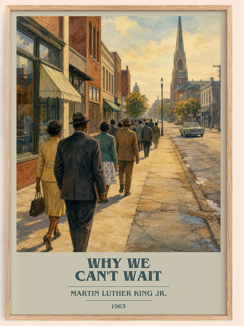 Why We Can't Wait book cover book poster by Martin Luther King Jr. – framed literary art print