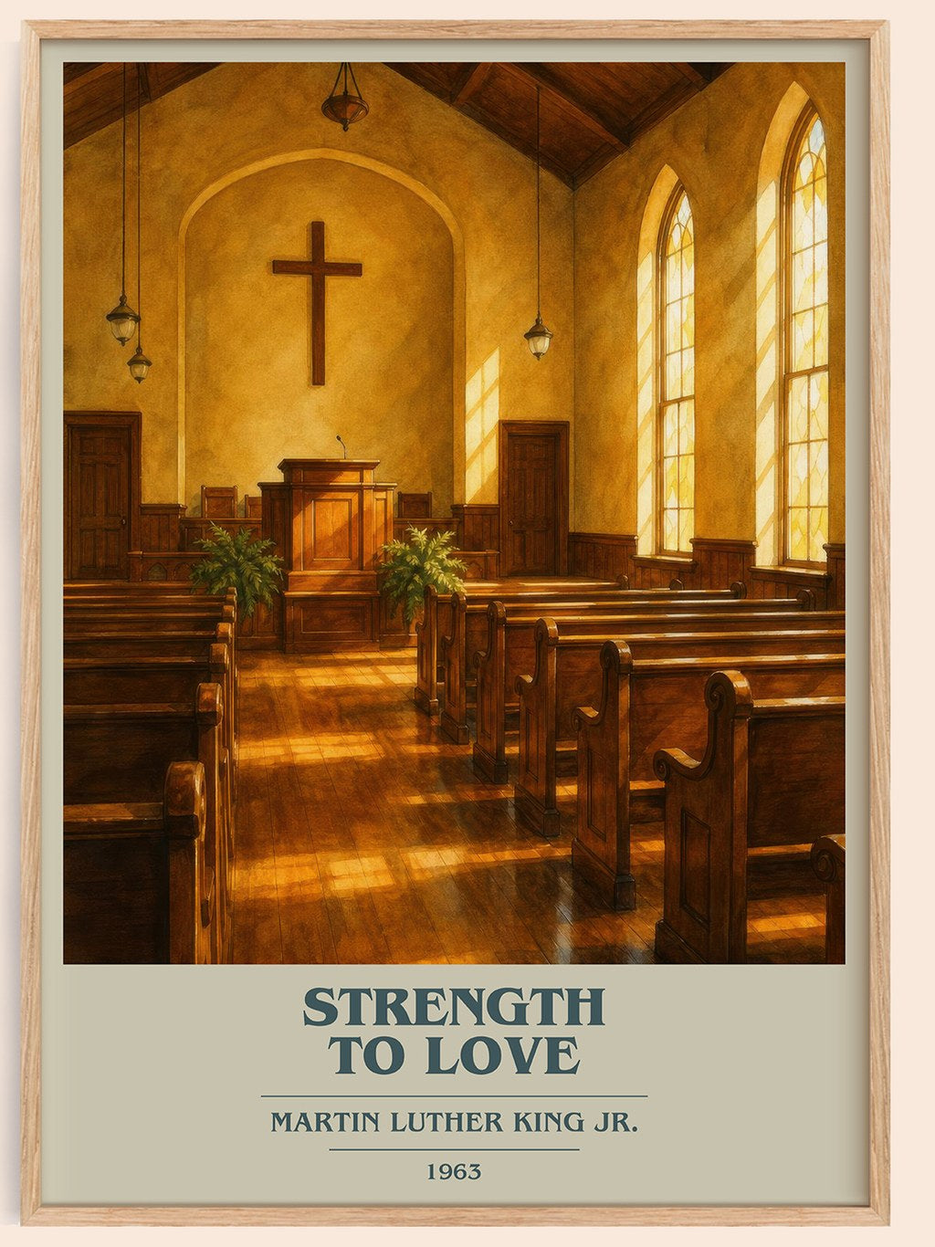 Strength to love book cover book poster by Martin Luther King Jr. – framed literary art print