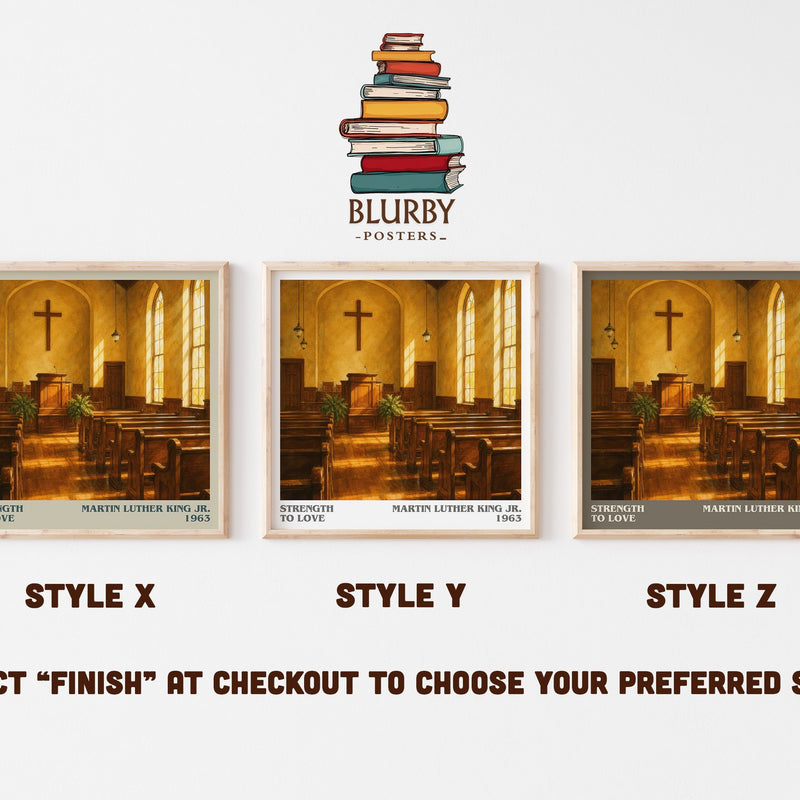 Strength to love literary print in frame leaning in hallway – non fiction wall art
