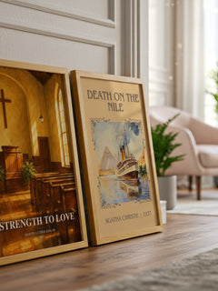 Strength to love watercolour print framed by window – literary home decor