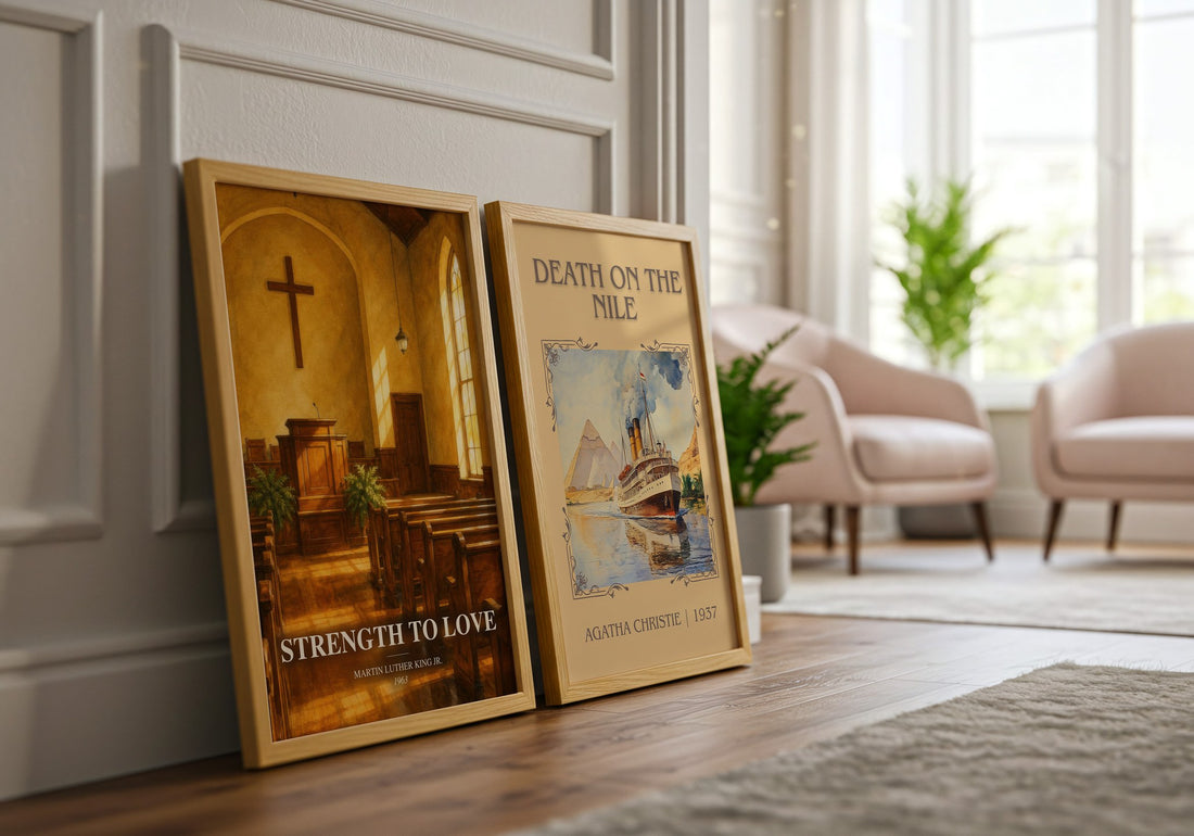 Strength to love watercolour print framed by window – literary home decor