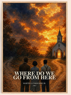 Where do we go from here watercolour book poster by Martin Luther King Jr. – framed literary art print