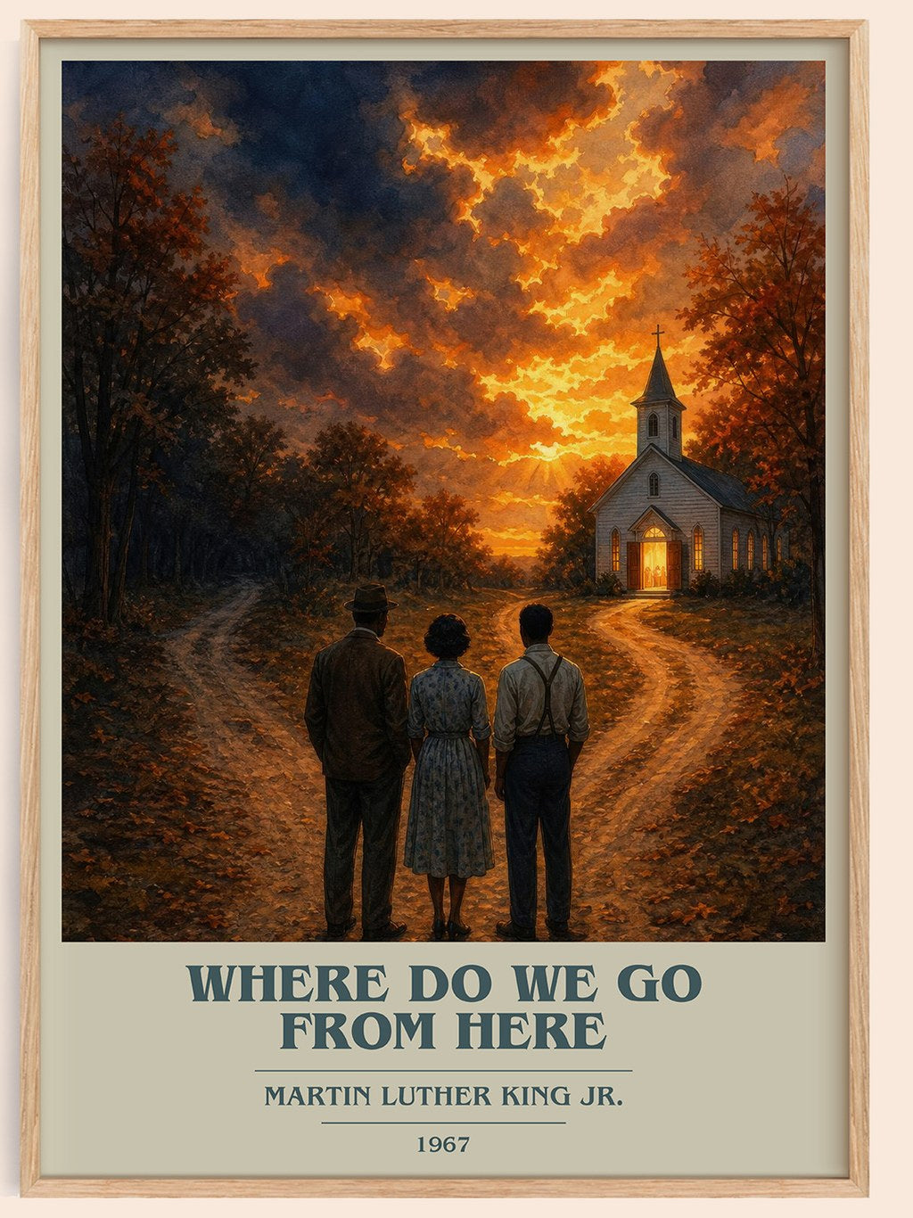 Where do we go from here book cover book poster by Martin Luther King Jr. – framed literary art print