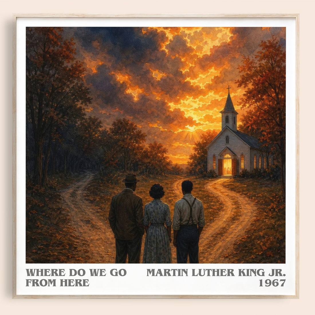 Where do we go from here literary book poster by Martin Luther King Jr. – framed literary art print