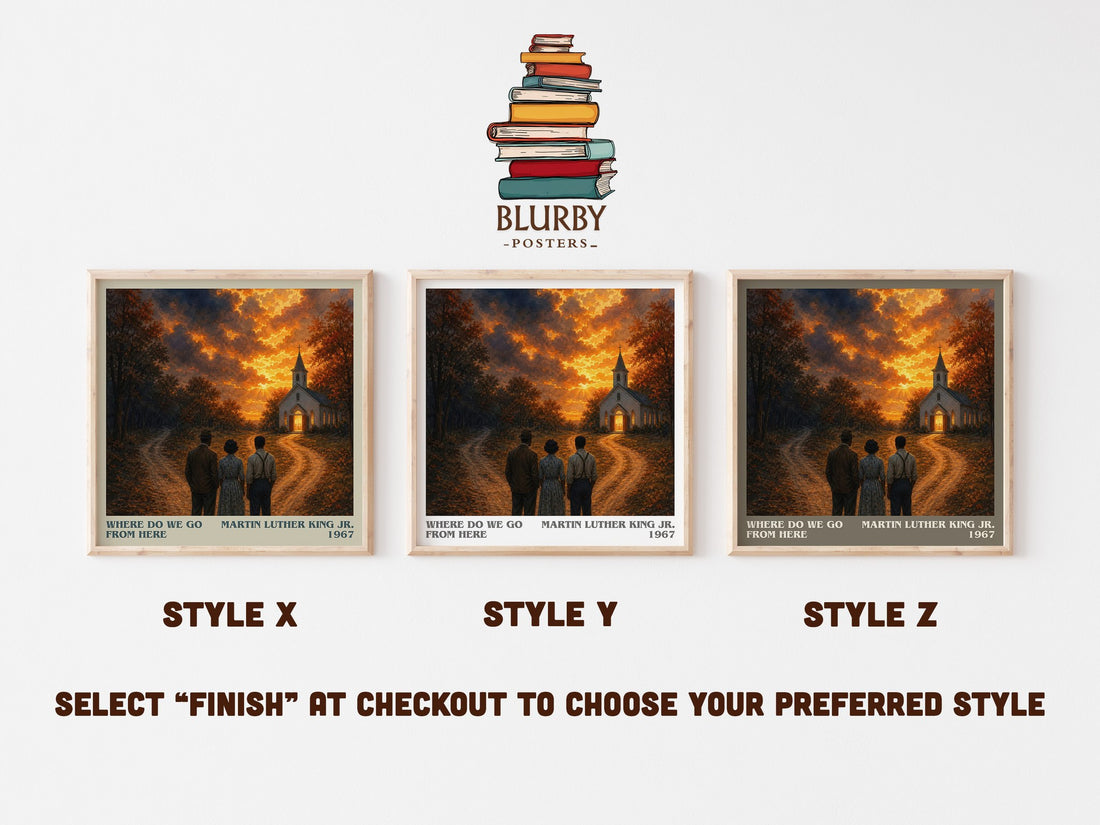 Where do we go from here literary print in frame leaning in hallway – non fiction wall art (mockup)
