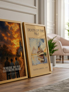 Where do we go from here watercolour print framed by window – literary home decor