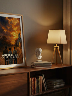 Where do we go from here watercolour print on bookshelf – Martin Luther King Jr. fan gift
