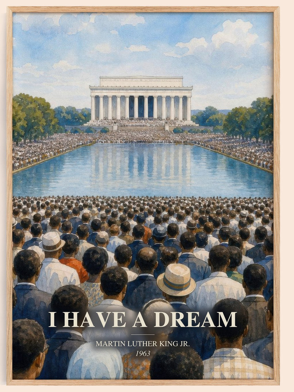 I have a dream watercolour book poster by Martin Luther King Jr. – framed literary art print