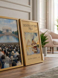 I have a dream watercolour print framed by window – literary home decor