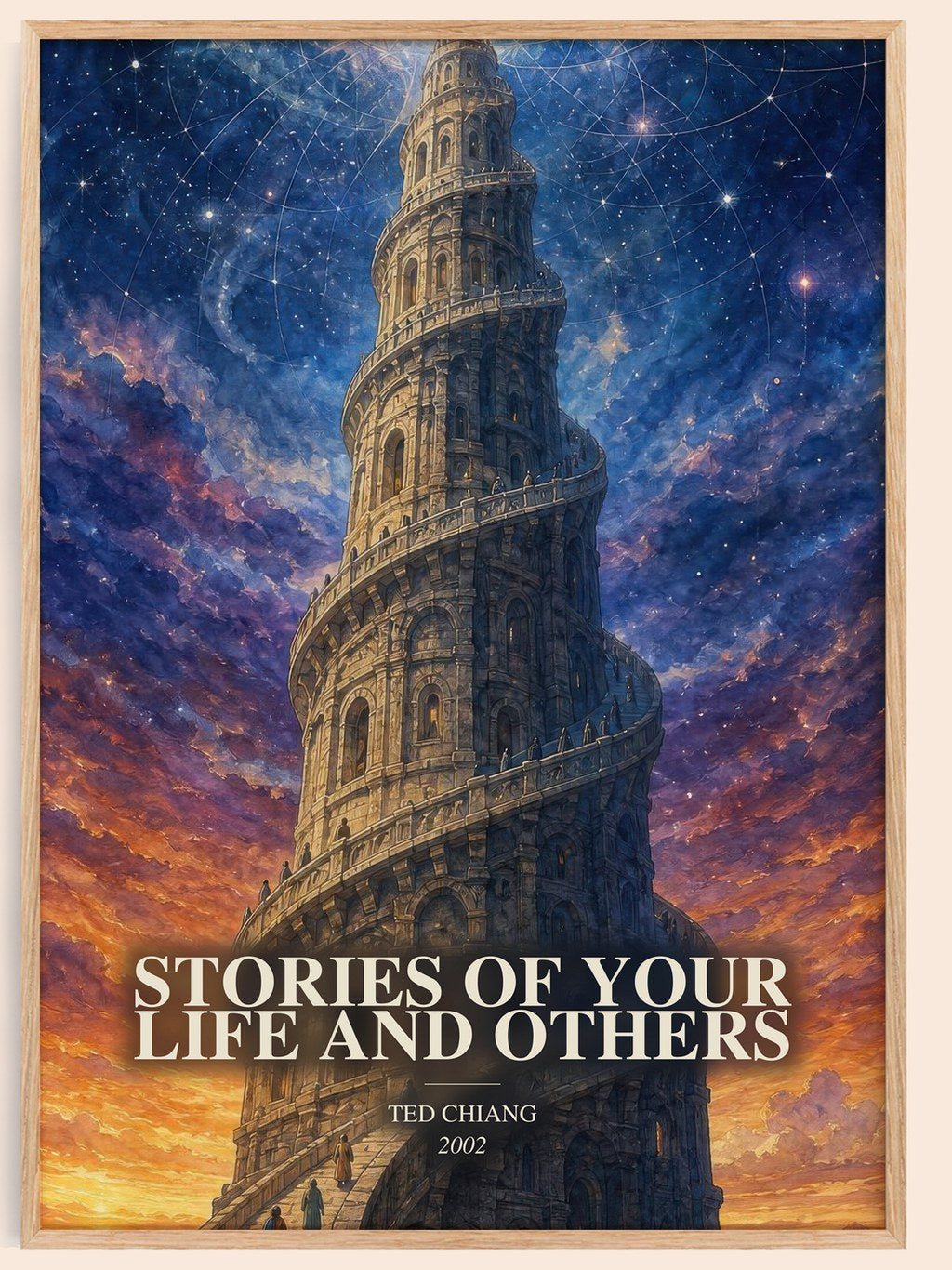 Stories of Your Life and Others watercolour book poster by Ted Chiang – framed literary art print