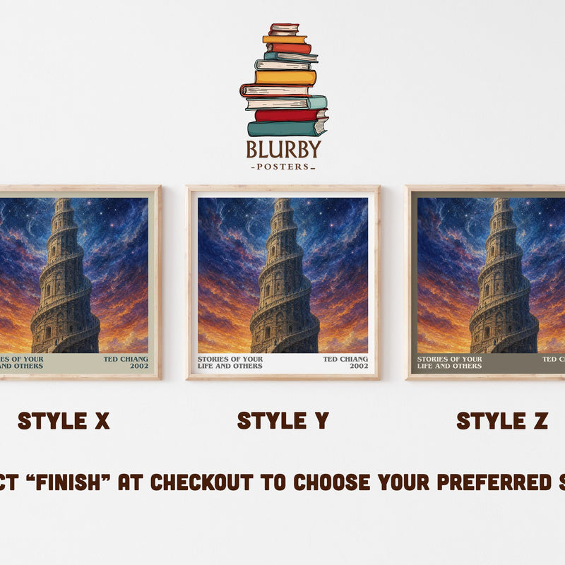 Stories of Your Life and Others literary print in frame leaning in hallway – sci fi wall art