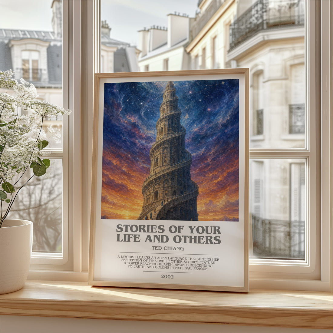 Stories of Your Life and Others bookish poster colour and style options – Ted Chiang book art
