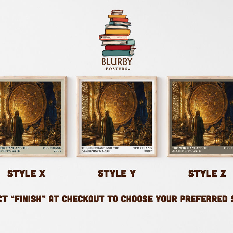 The Merchant and the Alchemist's Gate literary print in frame leaning in hallway – sci fi wall art