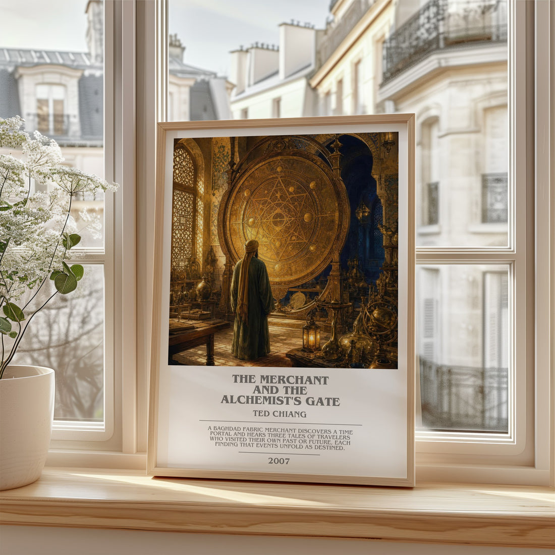 The Merchant and the Alchemist's Gate bookish poster colour and style options – Ted Chiang book art