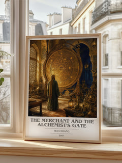 The Merchant and the Alchemist's Gate book cover poster colour and style options – Ted Chiang book art