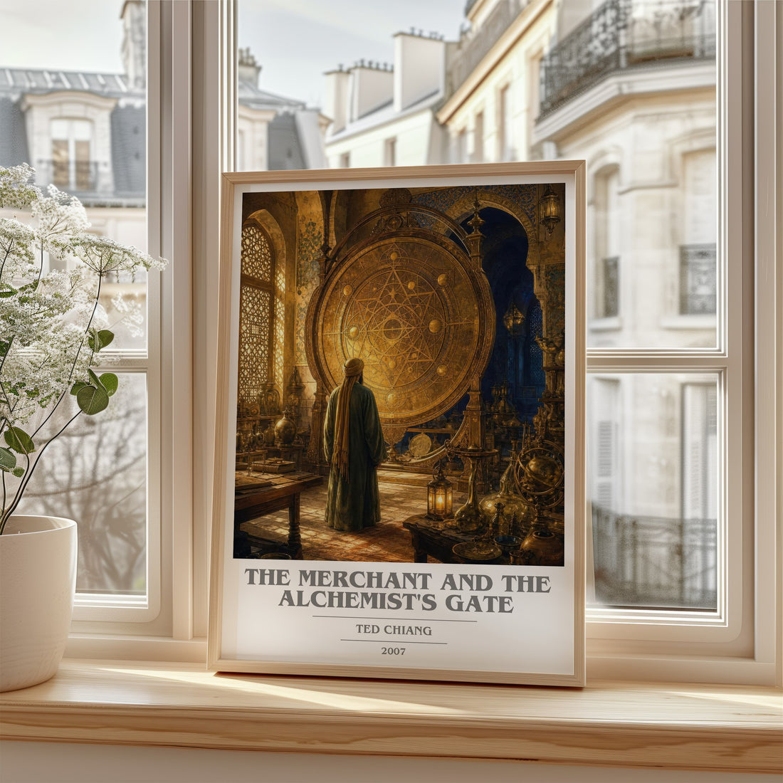 The Merchant and the Alchemist's Gate book cover poster colour and style options – Ted Chiang book art