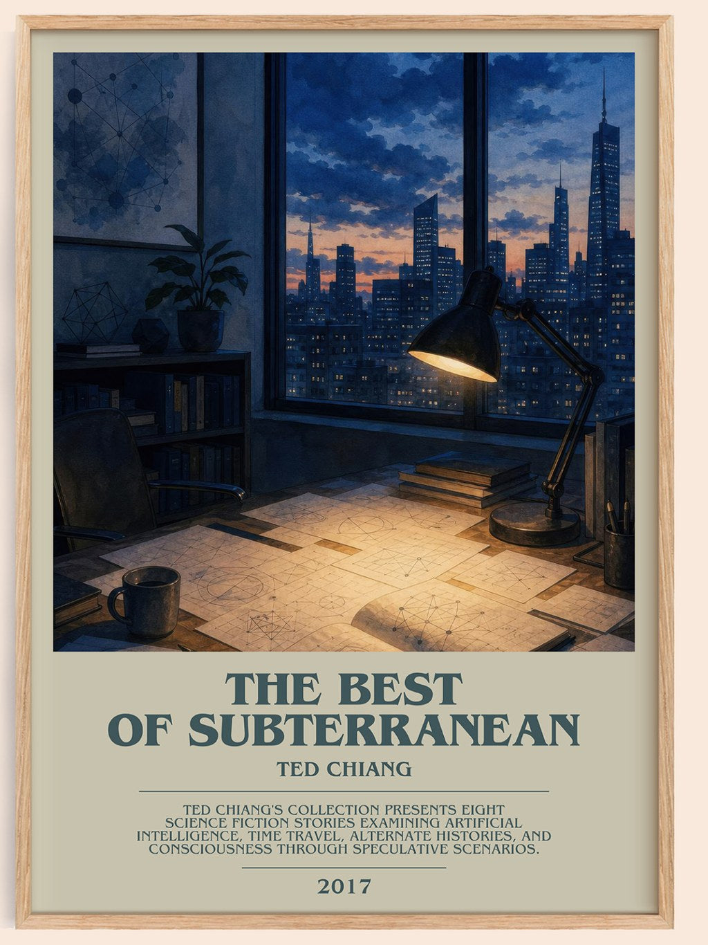 The Best of Subterranean bookish book poster by Ted Chiang – framed literary art print